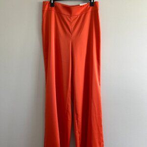NWT | Anne Klein Papaya High-Rise Satin Wide-Leg Pants